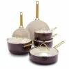 Reserve 10-Piece Hard Anodized Aluminum Ceramic Nonstick Cookware Pots and Pans Set in Merlot by GreenPan