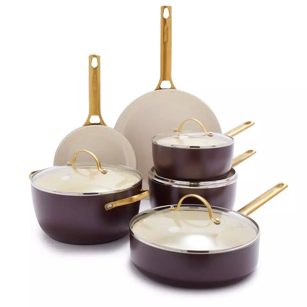 Reserve 10-Piece Hard Anodized Aluminum Ceramic Nonstick Cookware Pots and Pans Set in Merlot by GreenPan 3 Reserve 10-Piece Hard Anodized Aluminum Ceramic Nonstick Cookware Pots and Pans Set in Merlot by GreenPan