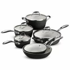 Gourmet Ceramica Deluxe 10-Piece Metallic Black Cookware Set with Lids by Tramontina