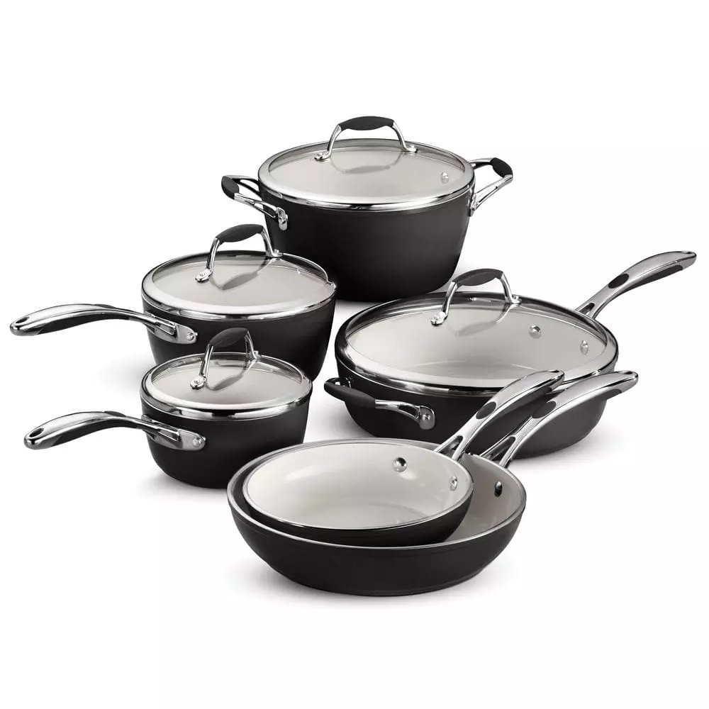 Gourmet Ceramica Deluxe 10-Piece Metallic Black Cookware Set with Lids by Tramontina 3 Gourmet Ceramica Deluxe 10-Piece Metallic Black Cookware Set with Lids by Tramontina