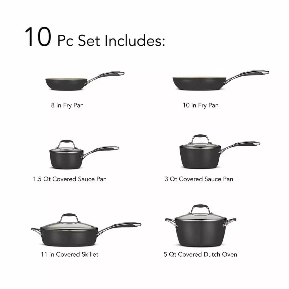 Gourmet Ceramica Deluxe 10-Piece Metallic Black Cookware Set with Lids by Tramontina 8 Gourmet Ceramica Deluxe 10-Piece Metallic Black Cookware Set with Lids by Tramontina - Image 6