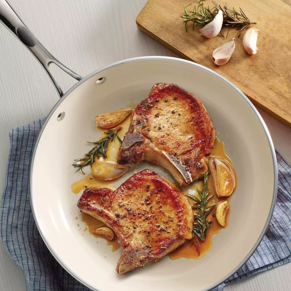 Gourmet Ceramica Deluxe 12 in. Aluminum Ceramic Nonstick Frying Pan in Metallic Black by Tramontina 10 Gourmet Ceramica Deluxe 12 in. Aluminum Ceramic Nonstick Frying Pan in Metallic Black by Tramontina - Image 8