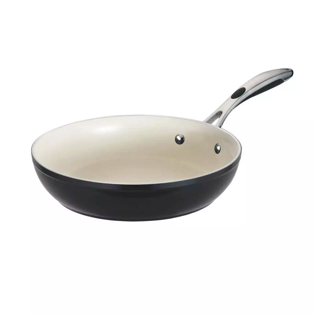 Gourmet Ceramica Deluxe 12 in. Aluminum Ceramic Nonstick Frying Pan in Metallic Black by Tramontina 3 Gourmet Ceramica Deluxe 12 in. Aluminum Ceramic Nonstick Frying Pan in Metallic Black by Tramontina
