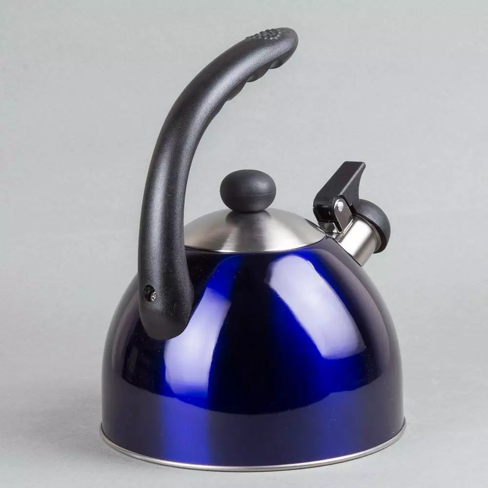 Rhapsody 2.1 Qt. (8.4 Cup) Stainless Steel Whistling Tea Kettle with Metallic Blue Powder Coating by Creative Home 6 Rhapsody 2.1 Qt. (8.4 Cup) Stainless Steel Whistling Tea Kettle with Metallic Blue Powder Coating by Creative Home - Image 4