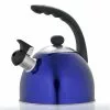 Rhapsody 2.1 Qt. (8.4 Cup) Stainless Steel Whistling Tea Kettle with Metallic Blue Powder Coating by Creative Home