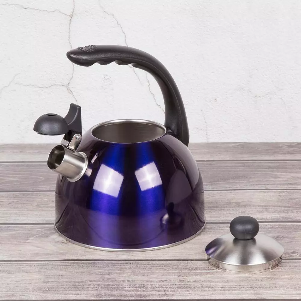 Rhapsody 2.1 Qt. (8.4 Cup) Stainless Steel Whistling Tea Kettle with Metallic Blue Powder Coating by Creative Home 8 Rhapsody 2.1 Qt. (8.4 Cup) Stainless Steel Whistling Tea Kettle with Metallic Blue Powder Coating by Creative Home - Image 6