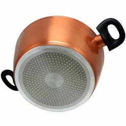 Hummington 4.5 qt. Round Aluminum Ceramic Nonstick Dutch Oven in Metallic Copper with Glass Lid by Eco Friendly Home -Cookware Sales Shop metallic copper eco friendly home dutch ovens 985105952m 1f 1000