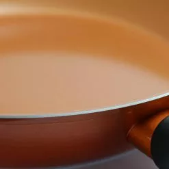 Hummington 12 in. Aluminum Ceramic Nonstick Frying Pan in Metallic Copper by Gibson Cuisine -Cookware Sales Shop metallic copper gibson cuisine skillets 986111253m 4f 1000