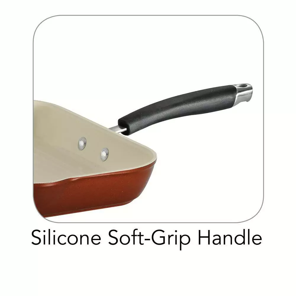 Style Ceramica 12 in. Aluminum Ceramic Nonstick Grill Pan in Metallic Copper by Tramontina 7 Style Ceramica 12 in. Aluminum Ceramic Nonstick Grill Pan in Metallic Copper by Tramontina - Image 5