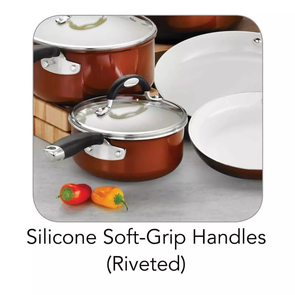 Style Ceramica 10-Piece Aluminum Ceramic Nonstick Cookware Set in Metallic Copper by Tramontina 4 Style Ceramica 10-Piece Aluminum Ceramic Nonstick Cookware Set in Metallic Copper by Tramontina - Image 2