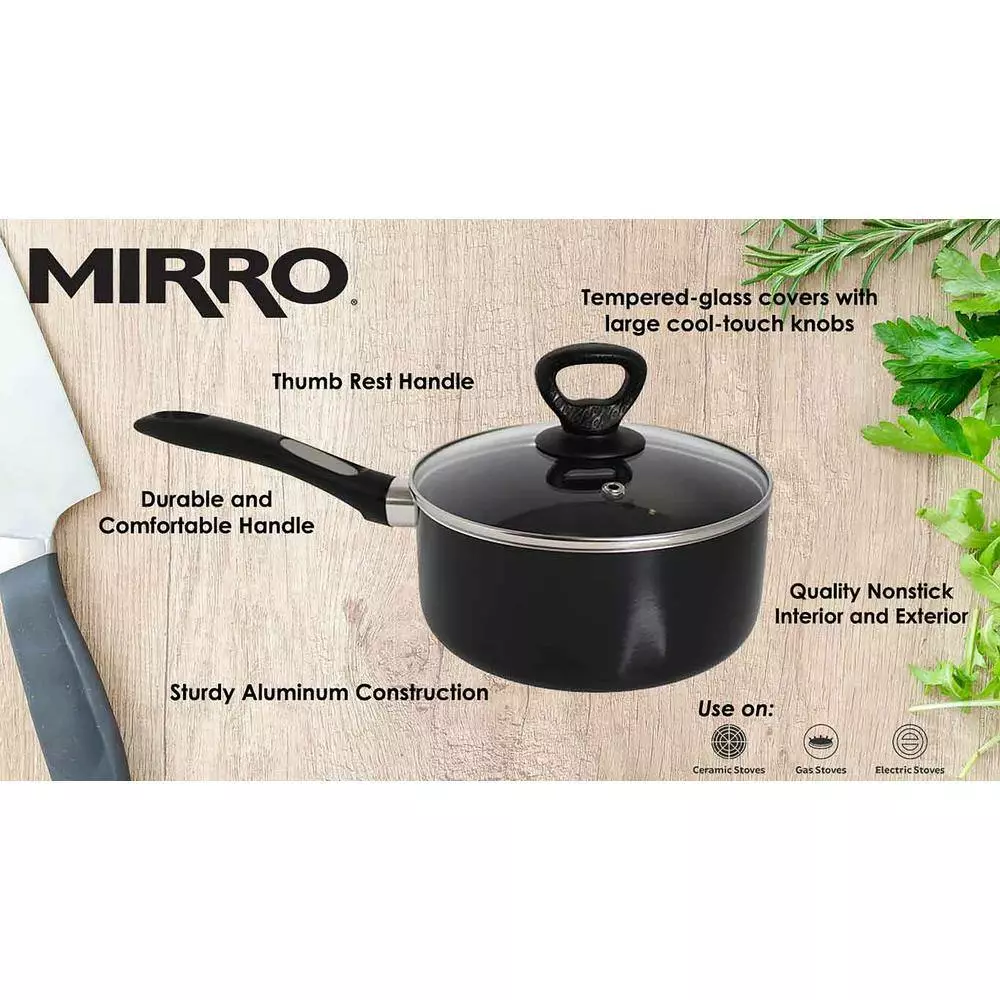 1 qt. Aluminum Nonstick Sauce Pan in Black by Mirro 8 1 qt. Aluminum Nonstick Sauce Pan in Black by Mirro - Image 6