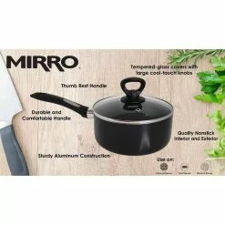 2 qt. Aluminum Nonstick Sauce Pan in Black by Mirro 13 2 qt. Aluminum Nonstick Sauce Pan in Black by Mirro -Cookware Sales Shop mirro sauce pans mir a7972384m fa 1000