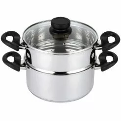3 Qt. Premium Heavy-Duty Stainless Steel Pot with 2 qt. Steamer Insert and Lid by Mockins