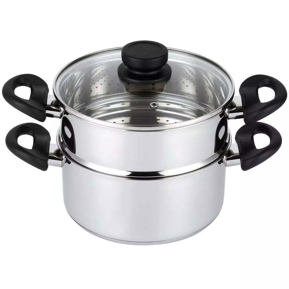 3 Qt. Premium Heavy-Duty Stainless Steel Pot with 2 qt. Steamer Insert and Lid by Mockins 3 3 Qt. Premium Heavy-Duty Stainless Steel Pot with 2 qt. Steamer Insert and Lid by Mockins