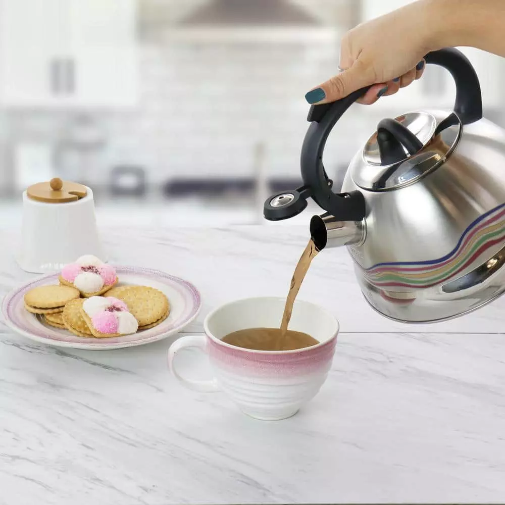 Cagliari 1.75 Qt. Stainless Steel Whistling Tea Kettle with Color Changing Exterior by Mr. Coffee 11 Cagliari 1.75 Qt. Stainless Steel Whistling Tea Kettle with Color Changing Exterior by Mr. Coffee - Image 9