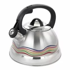 Cagliari 1.75 Qt. Stainless Steel Whistling Tea Kettle with Color Changing Exterior by Mr. Coffee