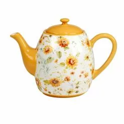 4-Cup Earthenware Sunflowers Forever Teapot by Certified International