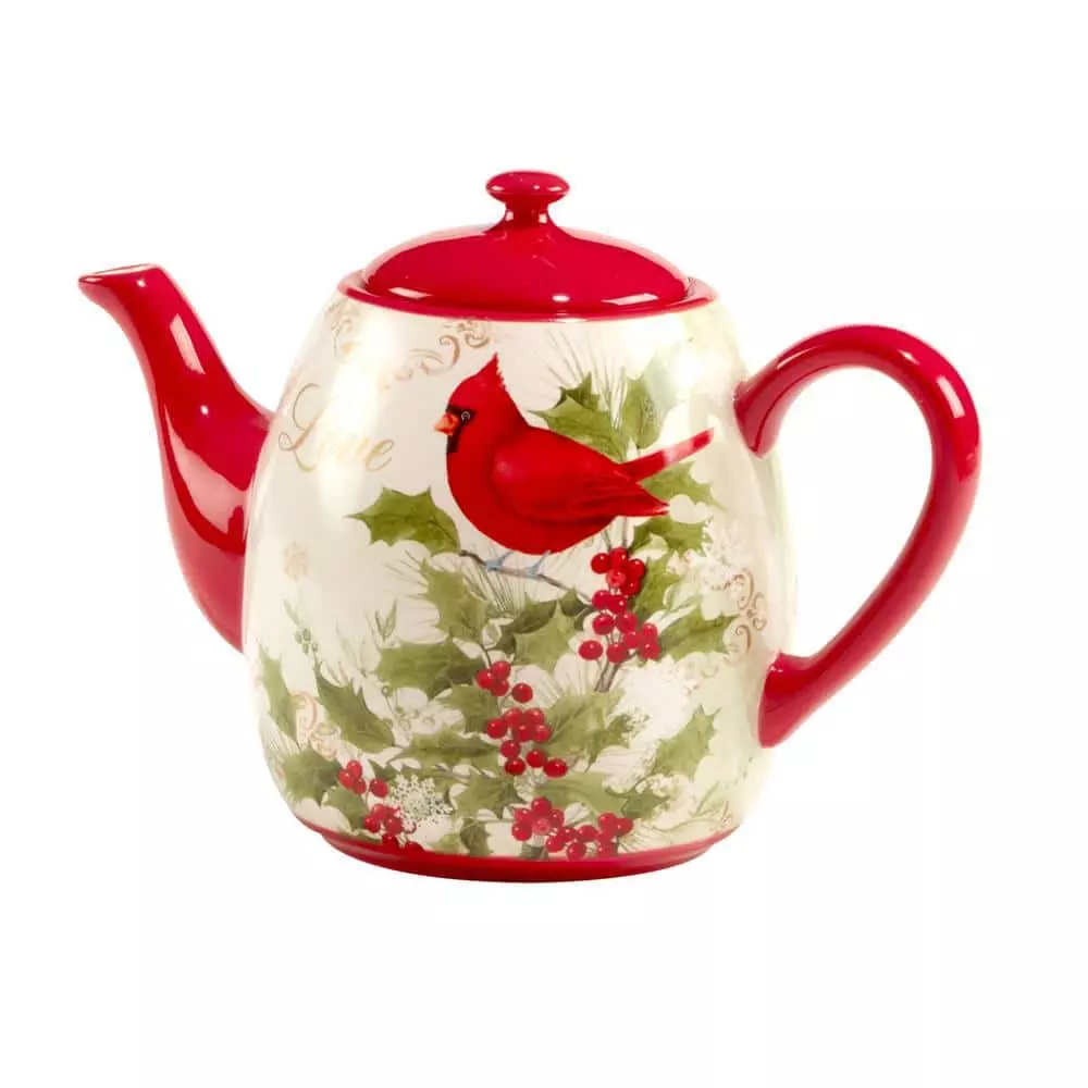 Winter's Medley 5-Cup Earthenware Teapot by Certified International 3 Winter's Medley 5-Cup Earthenware Teapot by Certified International