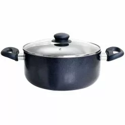 Anetta 5 qt. Nonstick Aluminum Dutch Oven with Lid in Navy Blue by Oster