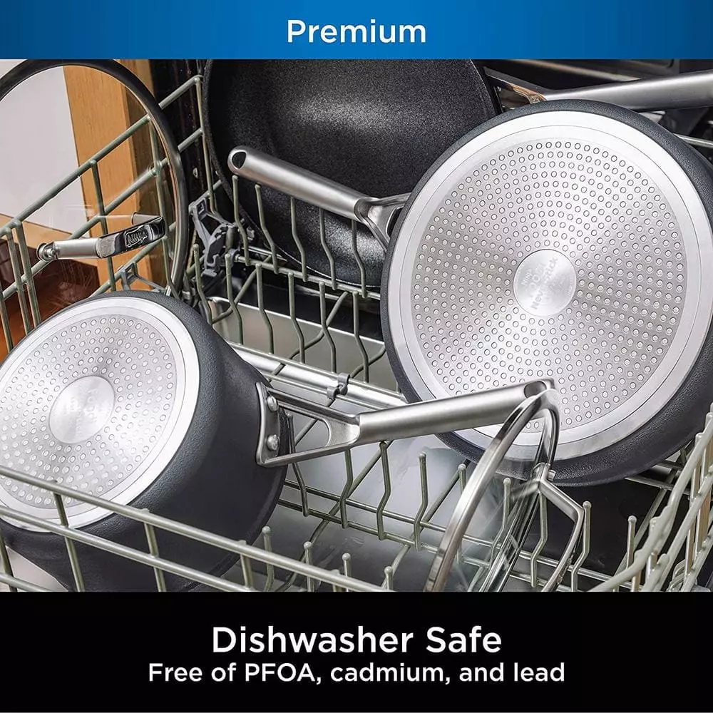 8 qt. Foodi NeverStick Premium Aluminum and Stainless Steel Stock Pot with Glass Lid by NINJA 4 8 qt. Foodi NeverStick Premium Aluminum and Stainless Steel Stock Pot with Glass Lid by NINJA - Image 2