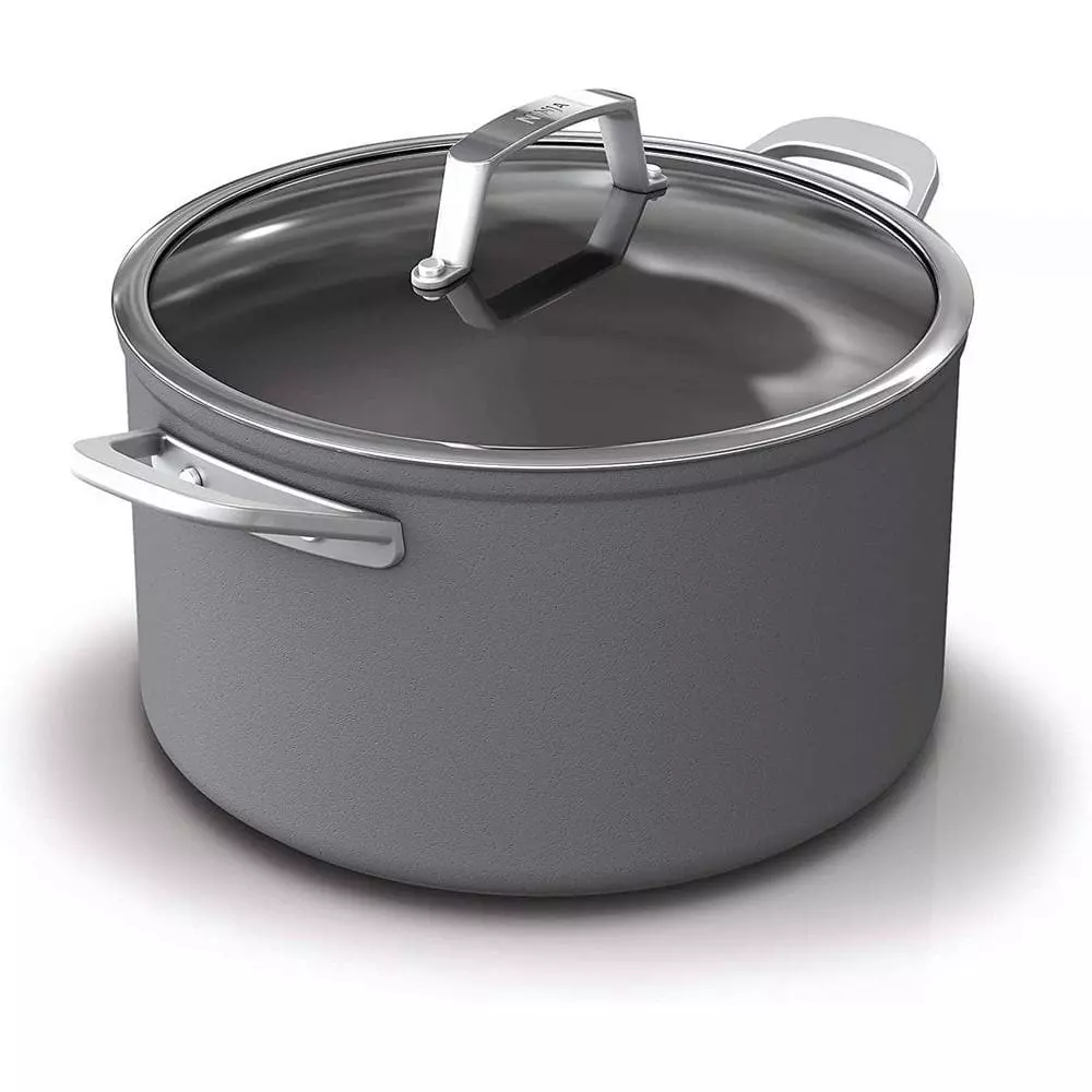 8 qt. Foodi NeverStick Premium Aluminum and Stainless Steel Stock Pot with Glass Lid by NINJA 3 8 qt. Foodi NeverStick Premium Aluminum and Stainless Steel Stock Pot with Glass Lid by NINJA
