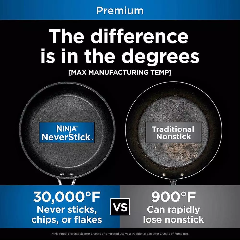 8 qt. Foodi NeverStick Premium Aluminum and Stainless Steel Stock Pot with Glass Lid by NINJA 6 8 qt. Foodi NeverStick Premium Aluminum and Stainless Steel Stock Pot with Glass Lid by NINJA - Image 4