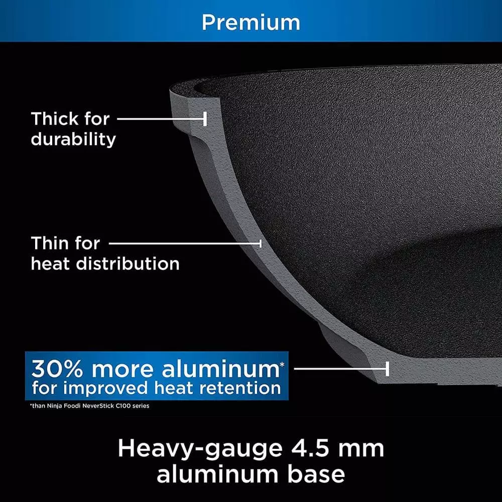 8 qt. Foodi NeverStick Premium Aluminum and Stainless Steel Stock Pot with Glass Lid by NINJA 10 8 qt. Foodi NeverStick Premium Aluminum and Stainless Steel Stock Pot with Glass Lid by NINJA - Image 8
