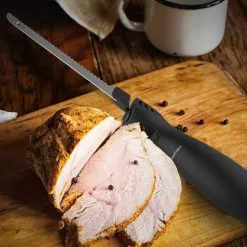 5.3 qt. Carbon Steel Non-Stick Roasting Pan with Removable Wire Rack and 8 in. Electric Carving Knife by Classic Cuisine -Cookware Sales Shop non stick carbon steel classic cuisine roasting pans sh bund181 31 1000