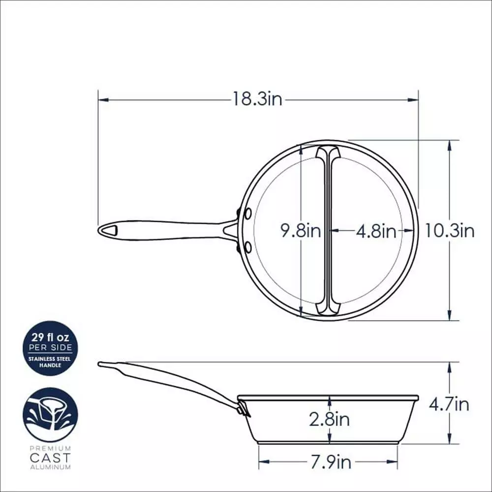 2.5 qt. Aluminum 2-in-1 Divided Sauce Pan by Nordic Ware 8 2.5 qt. Aluminum 2-in-1 Divided Sauce Pan by Nordic Ware - Image 6