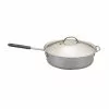 Restaurant 6 qt. Aluminum Nonstick Saute Pan in Silver with Glass Lid by Nordic Ware