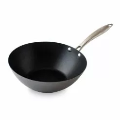 Medium 10 in. D Aluminized Steel Gas, Induction, Ceramic and Glass Compatible Spun Wok by Nordic Ware