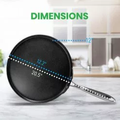 20.5 in. x 12.2 in. Aluminum Nonstick Griddle by NutriChef -Cookware Sales Shop nutrichef griddles nchac45 1f 1000