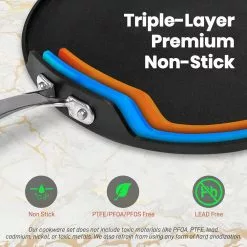 20.5 in. x 12.2 in. Aluminum Nonstick Griddle by NutriChef -Cookware Sales Shop nutrichef griddles nchac45 76 1000