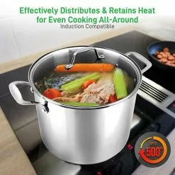 19 qt. Stainless Steel Cookware Stock Pot Heavy Duty Induction Pot Soup Pot with Lid by NutriChef 17 19 qt. Stainless Steel Cookware Stock Pot Heavy Duty Induction Pot Soup Pot with Lid by NutriChef -Cookware Sales Shop nutrichef stock pots ncsp20 31 1000