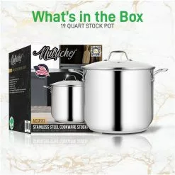 19 qt. Stainless Steel Cookware Stock Pot Heavy Duty Induction Pot Soup Pot with Lid by NutriChef 16 19 qt. Stainless Steel Cookware Stock Pot Heavy Duty Induction Pot Soup Pot with Lid by NutriChef -Cookware Sales Shop nutrichef stock pots ncsp20 76 1000