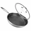 Large 12 in. Nonstick Tri-Ply Stainless Steel Cooktop Stir Fry Pan with Glass by NutriChef 1 Large 12 in. Nonstick Tri-Ply Stainless Steel Cooktop Stir Fry Pan with Glass by NutriChef -Cookware Sales Shop nutrichef woks stir fry pans nc3pl12 64 1000