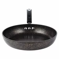 Stone Earth 12 in. Aluminum Ceramic Nonstick Frying Pan in Obsidian Gold by Ozeri 18 Stone Earth 12 in. Aluminum Ceramic Nonstick Frying Pan in Obsidian Gold by Ozeri -Cookware Sales Shop obsidian gold ozeri skillets zp20 30 fa 1000