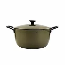 8 qt. Round Lite Cast Iron Dutch Oven in Martini Olive with Lid, 1-Pack by Mason Craft and More