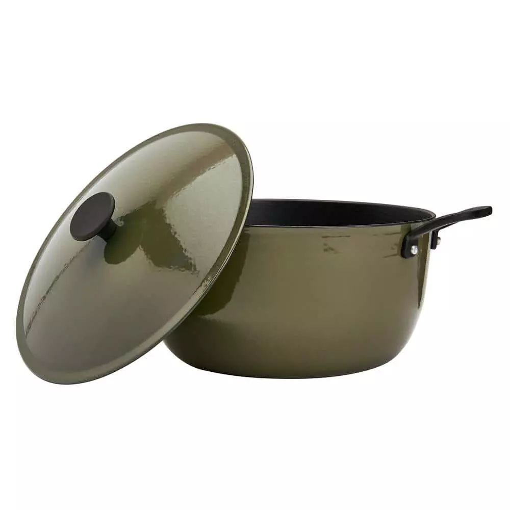 8 qt. Round Lite Cast Iron Dutch Oven in Martini Olive with Lid, 1-Pack by Mason Craft and More 4 8 qt. Round Lite Cast Iron Dutch Oven in Martini Olive with Lid, 1-Pack by Mason Craft and More - Image 2