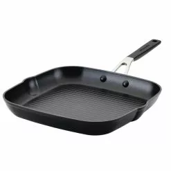 Hard Anodized Nonstick 11.25 in. Hard Anodized Aluminum Nonstick Grill Pan in Onyx by KitchenAid