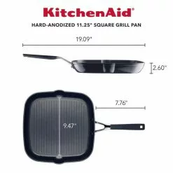 Hard Anodized Nonstick 11.25 in. Hard Anodized Aluminum Nonstick Grill Pan in Onyx by KitchenAid 12 Hard Anodized Nonstick 11.25 in. Hard Anodized Aluminum Nonstick Grill Pan in Onyx by KitchenAid -Cookware Sales Shop onyx kitchenaid grill pans 84808 c3 1000