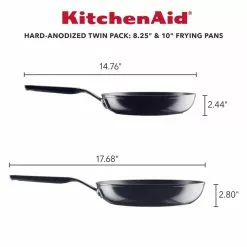Hard Anodized Nonstick 2-Piece Onyx Hard Anodized Aluminum Skillet Set with 8.25 in. and 10 in Frying Pans Set by KitchenAid -Cookware Sales Shop onyx kitchenaid skillets 84803 4f 1000