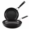 Hard Anodized Nonstick 2-Piece Onyx Hard Anodized Aluminum Skillet Set with 8.25 in. and 10 in Frying Pans Set by KitchenAid -Cookware Sales Shop onyx kitchenaid skillets 84803 64 1000