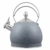 10.5 Cups Opaque Gray Stainless Steel Whistling Tea Kettle with Aluminum Capsulated Bottom for Fast Boiling Water by Creative Home -Cookware Sales Shop opaque black creative home tea kettles 11298 64 1000