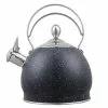 10.5 Cups Opaque Black with Speckle Stainless Steel Whistling Teakettle with Aluminum Capsulated Bottom for Even Heating by Creative Home -Cookware Sales Shop opaque black with speckle creative home tea kettles 11297 64 1000