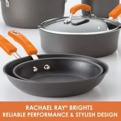 Classic Brights 14 in. Hard-Anodized Aluminum Nonstick Skillet in Orange and Gray by Rachael Ray 15 Classic Brights 14 in. Hard-Anodized Aluminum Nonstick Skillet in Orange and Gray by Rachael Ray -Cookware Sales Shop orange and gray rachael ray skillets 87597 c3 1000