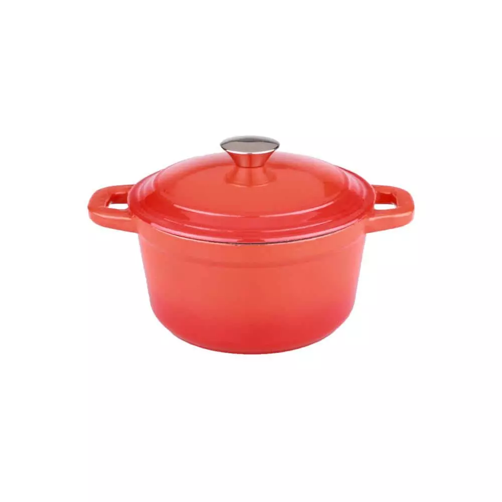 Neo 3 qt. Round Cast Iron Dutch Oven in Orange with Lid by BergHOFF 3 Neo 3 qt. Round Cast Iron Dutch Oven in Orange with Lid by BergHOFF