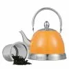 4 Cups Orange Stainless Steel Tea Kettle Teapot with Folding Handle, Removable Infuser Basket for Loose Tea Leaves by Creative Home 2 4 Cups Orange Stainless Steel Tea Kettle Teapot with Folding Handle, Removable Infuser Basket for Loose Tea Leaves by Creative Home -Cookware Sales Shop orange creative home tea kettles 11310 64 1000