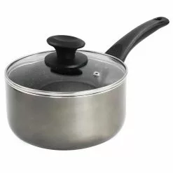 2.5 qt. Metallic Grey Merrion Nonstick Aluminum Saucepan with Lid by Oster
