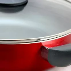 Herscher 3.5 qt. Aluminum Nonstick Saute Pan in Red Gloss with Glass Lid by Oster 10 Herscher 3.5 qt. Aluminum Nonstick Saute Pan in Red Gloss with Glass Lid by Oster -Cookware Sales Shop oster saute pans 985105835m 1f 1000